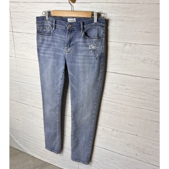 Frame Jeans Womens Size 29 Alemany Grind Light Washed Skinny Cotton Blend - Picture 5 of 16